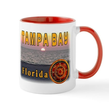 

CafePress - Tampa Bay Florida Compass Ros Mug - 11 oz Ceramic Mug - Novelty Coffee Tea Cup