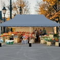 thumbnail image 4 of Gymax 10 x 20FT Pop-up Canopy Tent Folding Instant Sun Shelter w/ 3 Adjustable Heights Gray, 4 of 10