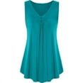 thumbnail image 2 of Lolmot Summer Tops For Women,Fashion Women New Style Solid Color Ruched Tank Top Loose Fit V Neck Sleeveless Tunic Blouses Ladies Casual Tops, 2 of 3