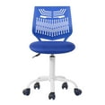 thumbnail image 3 of FurnitureR Favors Swivel Teen Armless Mesh and Plastic Task Chair in Blue, 3 of 8