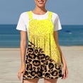 thumbnail image 2 of YeJammarp Linen Short Jumpsuits Womens Casual Summer Rompers Sleeveless Button Strap Graphic Loose Wide Leg Shorts (XXL, Yellow 01), 2 of 4