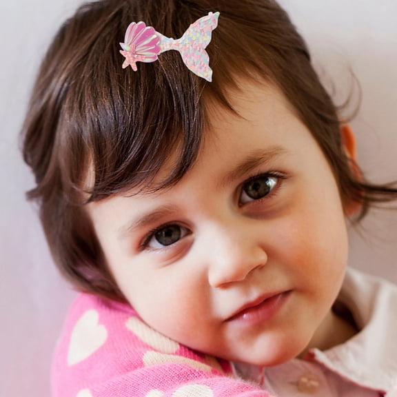 WEUVEB 5Pcs Multi-Color Mermaid Sequin Hair Accessories for Girls, Secure Hair Clips for Children’s Parties and Everyday Use