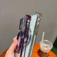 thumbnail image 5 of 360° Rotatable Magnetic Ring Stand for iPhone 12 Case, [Compatible with Magsafe] Protective Case with Stand & Ring Holder, Luxury Transparent Women Case for iPhone 12, Purple, 5 of 12