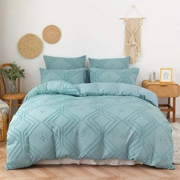 Juego de Funda Nórdica Bohemia de 2 o 3 Piezas con Mechones - Ropa de Cama Suave y Cómoda para Todas Las Estaciones - Incluye 1 Funda Nórdica y 1 o 2 Fundas de Almohada para Ramadán