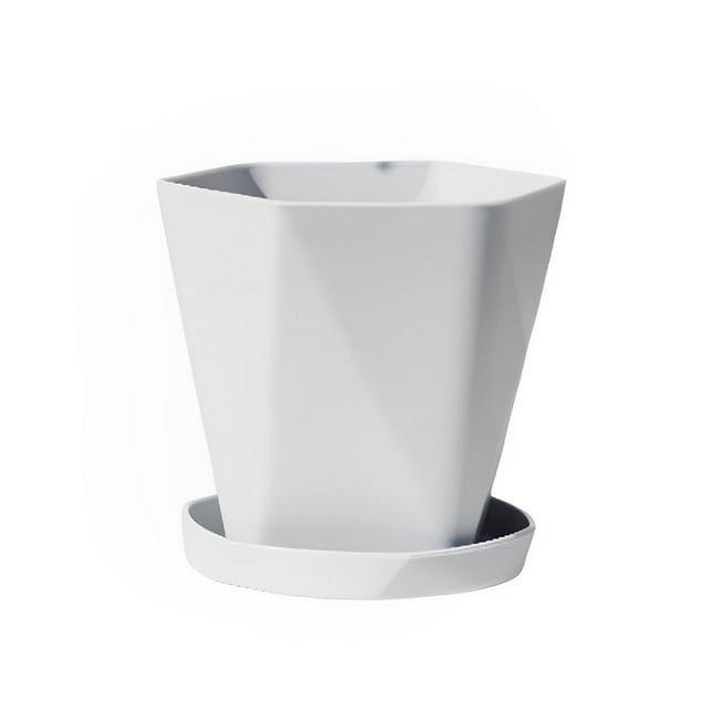 Cateissary Maceta de jardinería nórdica Simple con bandeja contenedor decoración de flores macetas portátil de moda Jardín y Patio Gris oscuro Cateissary HA080231-02B