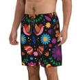 thumbnail image 2 of Kdxio Colorful Floral2 Pattern Mens Casual Shorts - Drawstring Summer Beach Sports Shorts for Men, 2 of 9