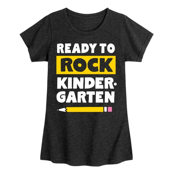 Instant Message - Ready to Rock Kindergarten - Toddler And Youth Girls Short Sleeve Graphic T-Shirt
