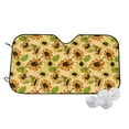 thumbnail image 2 of Picia Sunflowers Curved Windshield Sunshade Accordion Folding Style Auto Shade for Car Truck SUV Van Blocks UV Ray Sun Visor Protector -Small, 2 of 7