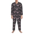 thumbnail image 3 of Honeii pink hearts Pattern Mens Pajamas Set,2pcs Men's Lounge Long Sleeve Sleep Shirt and Pajama Bottoms Sleepwear Set,Mens Pjs Sets-Large, 3 of 7