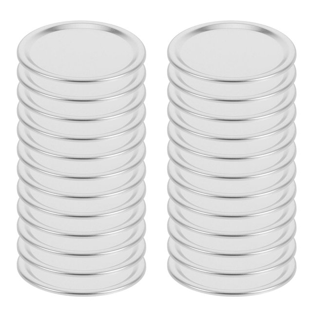 HEANUJJ 24Ud Canning Lids De Acero Plateado Para En Frascos De Boca Regular