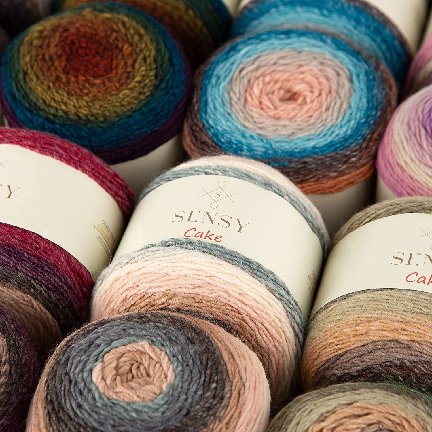3 Skeins of Sensy Cake Yarn, 5.3 oz, 525 Yards, Multicolor Yarn for Crocheting and Knitting, Craft Yarn, Gauge 3 Light (559)