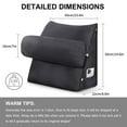 thumbnail image 5 of CJC Velvet Soft Triangular Wedge Pillow with Side Pocket, 3 in 1 Adjustable Bed Reading Pillow Bedrest Lumbar Neck Back Support Cushion, Gray Black, 5 of 9