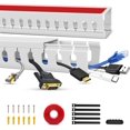 thumbnail image 1 of ERSHI-Cable Duct Management Raceway Kit, 31.4" (2 x 15.7) Server Rack Management, Hide Network HDMI VGA Cables, Open Slot Track Desk Wire Channel, White 2 Pack, 1 of 4