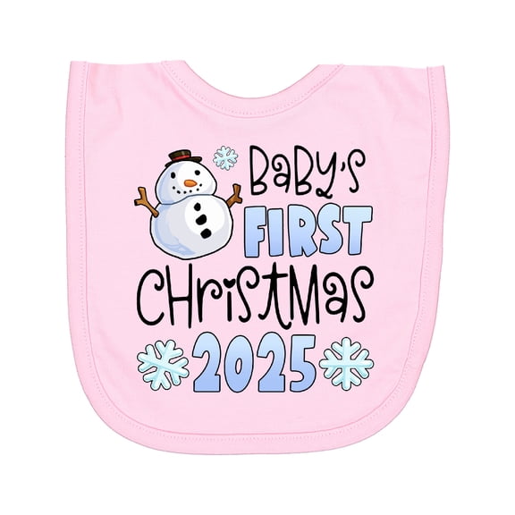 Inktastic Baby's First Christmas 2025-snowman Newborn Bib