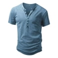 thumbnail image 1 of Playera Henley Casual Retro Manga Corta Para Hombre Algodón, 1 of 6