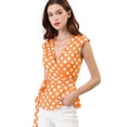 thumbnail image 2 of Allegra K Top Sin Mangas Con Cuello En V Sin Mangas Para Mujer naranja M, 2 of 6
