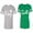 Men Heather / Women Green, variant on Fashion King Queen Unisex Couple Matching Cotton Jersey style T-Shirt Contrasting stripes on sleeves (Men Heather / Women Black) (Men S / Women S)
