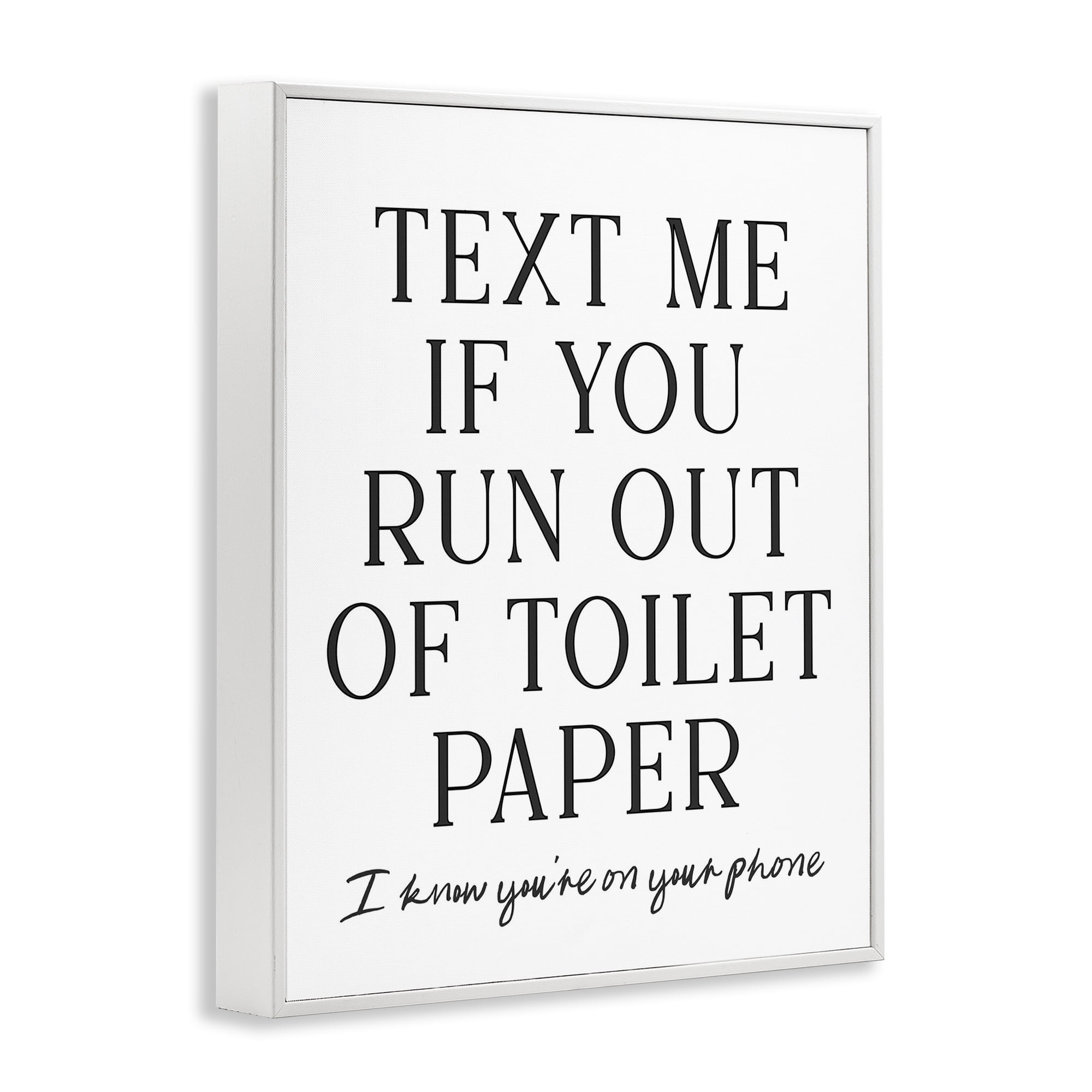 Stupell Industries Funny Bathroom Texting White Framed Giclee Art, design by Lettered and Lined