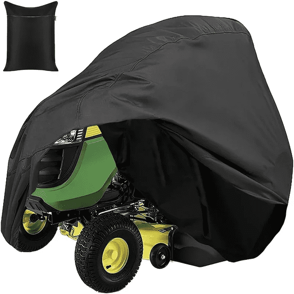 420D Thickened Riding Lawn Mower Cover, Garden Tractor Cover, Outdoor Dustproof Snowproof Storage Cover, Black