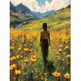 thumbnail image 1 of Qisvanset Framed Canvas Wall Art 12x16 Inch Jesus Green Pasture Wildflower Religious Wall Art, 1 of 5