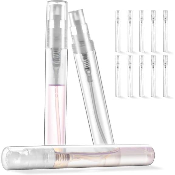 Mini Perfume Spray Bottles 10 Pack 5ml, Fine Mist Refillable Travel Atomizer Portable Leak-Proof Clear Plastic