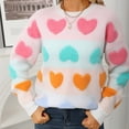 thumbnail image 4 of Zedker Cute Women'S Fall Winter Heart Pattern Knitted Sweaters,Casual Long Sleeve Crewneck Pullover,Cozy Soft Comfortable Casual Tops,White,M, 4 of 9