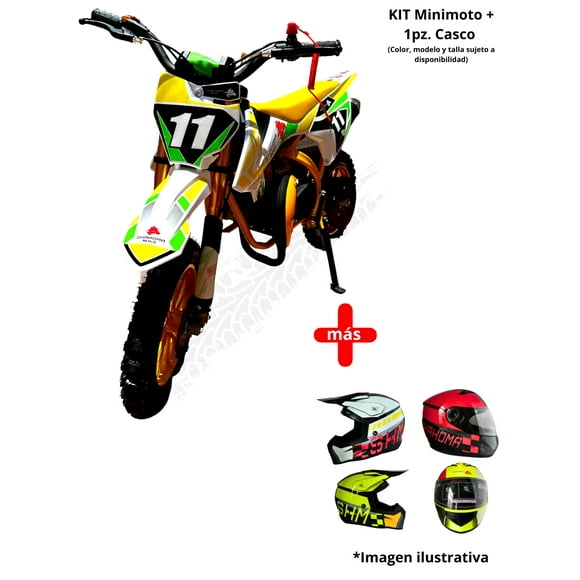 Motocicleta Infantil SHAHOMA NTS01 SE Premium 49cc Amarillo + Casco Infantil SHAHOMA