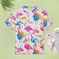 thumbnail image 4 of Flamingo Pattern Women's Short Sleeve T-Shirt Crew Neck Casual Summer Trendy Loose Fit Tops, 4 of 6