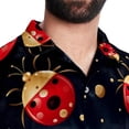 thumbnail image 5 of Seven Starred Ladybird Men's Short Sleeve Button Down Beach Shirts, Casual Printed Summer Unisex Tops, 5 of 6