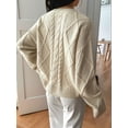thumbnail image 4 of Women'S Oversized Cable Knit Crewneck Sweaters  M, 4 of 5