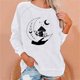 thumbnail image 1 of Pntutb Mujeres Casual Manga Completa Cuello Redondo tops Camisas Sueltas Blusa Estampado de Sol y Luna Sudadera Gráfica Pntutb Pntutb-5334, 1 of 6