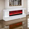 thumbnail image 6 of Benjara Cere 71 Inch TV Console with Fireplace and Speaker, Drawers, White Wood, 6 of 6
