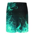 thumbnail image 6 of Mens Shorts Elastic Waist Casual Print Shorts with Pockets Beach Pants Mint Green L, 6 of 6