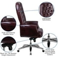 thumbnail image 6 of Flash Furniture High Back Traditional Tufted Burgundy LeatherSoft Multifunction Executive Swivel Ergonomic Office Chair with Arms, 6 of 13
