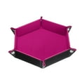 thumbnail image 3 of Uxcell PU Leather Dice Tray Unisex Folding Hexagon Dice Tray, Rose Red, 3 of 7