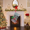 thumbnail image 6 of Christmas Deer with Fence Cloth Stocking Gift Bag – Medium 38cm (15in) Burlap-Style Stocking with Deer & Fence Embroidery – Candy Gift Bag Decor, 6 of 8