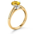 thumbnail image 3 of Gem Stone King 10K Yellow and White Gold Yellow Citrine Solitaire Engagement Ring for Women (1.30 Cttw, Oval 8X6MM, Gemstone November Birthstone, Available in Size 5, 6, 7, 8, 9), 3 of 4