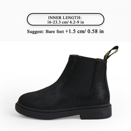 

TARANIS Girls Fleece Chelsea Boots Soft Sole Anti Slip High Top Thermal Shoes For Winter Party School Performance Uniform Shoes Christmas Gifts