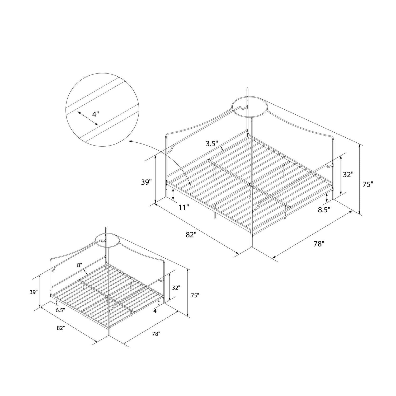 Novogratz Camilla Metal Canopy Bed
