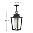 thumbnail image 3 of 1 Light Medium Outdoor Hanging Lantern In Transitional Style 11.75 Inches Wide By 23 Inches High-Black Finish Hinkley Lighting 1742Bk, 3 of 4