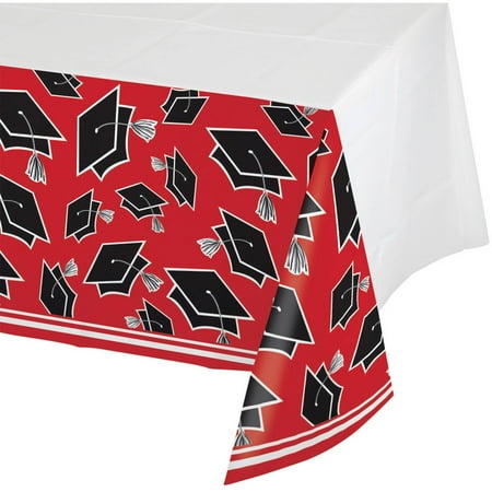 School Spirit Red Plastic Tablecloth