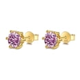 thumbnail image 4 of 2cttw Moissanite Stud Earrings D Color VVS1 clarity Round Cut Diamond Earrings Studs Yellow/Red/Pink Moissanite Earrings for Women Men with Certificate, 4 of 9