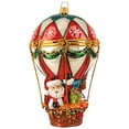 thumbnail image 2 of Santa in Hot Air Balloon Polish Glass Christmas Tree Ornament Holiday Decoration, 2 of 3