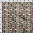 thumbnail image 3 of oneOone Polyester Lycra Fabric Leaves & Floral Block Print Fabric By The Yard 56 Inch Wide, 3 of 4