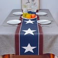 thumbnail image 5 of Table Runner Dresser Scarves 36 Inch Long,American Star on Navy Blue Linen Dining Table Runners Independence Day Flag Tabletop Scarf for Wedding Holiday Party Kitchen, 5 of 7