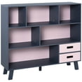 thumbnail image 2 of HOMCOM 3-Tier Child Bookcase Open Shelves Cabinet Floor Standing Cube Storage Organizer with Drawers - Pink, 2 of 9