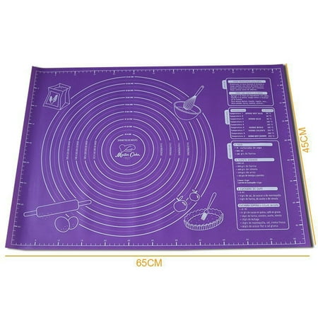 

1pc Kneading Cooking Silicone Mat Non-stick Baking Pad Purple YE