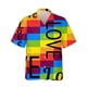 thumbnail image 4 of Camisetas con la bandera del arcoíris LGBT para hombres y mujeres, camisetas con estampado 3D, personalidad, solapa fresca, botón único, blusas de verano de manga corta, 4 of 5