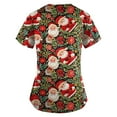 thumbnail image 3 of Women Scrubs, Plus Size Loose Fit Dailywear Trendy Printed Vacation Tees Breathable Nursing Mom Tops Casual V Neck Work Shirts Mothers Day Outfits 2025 Lightweight Summer Red L, 3 of 4