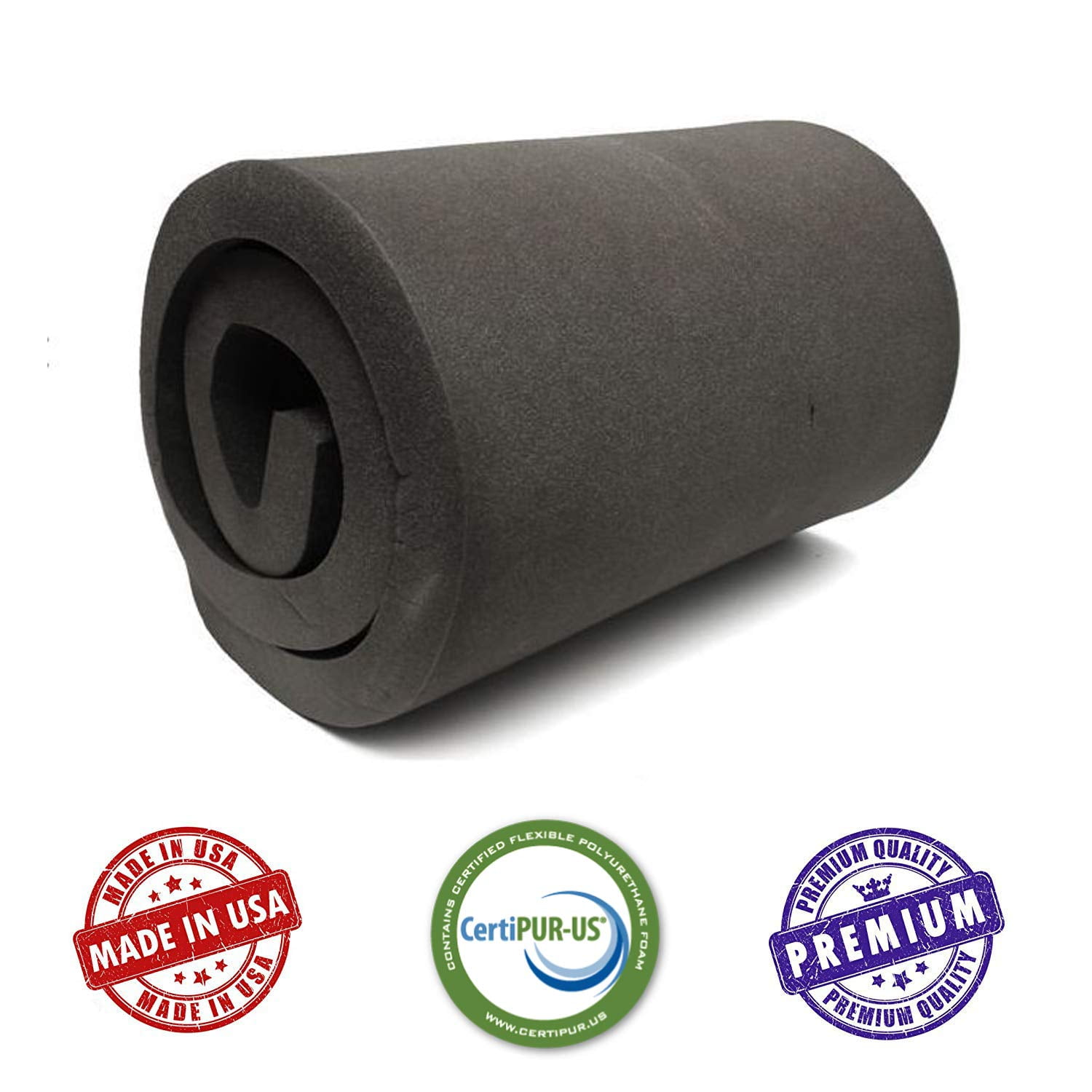 AKTRADING CO. CertiPUR-US Certified Rubber Foam Sheet (Upholstery Foam, Acoustic Foam Sheet, Seat Replacement & More) - 2" H X 24" W X 24" L